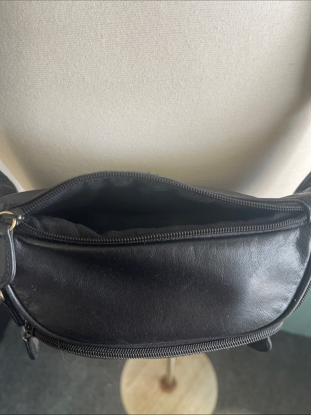 Etienne Aigner Black Leather Belt Bag with Gold Logo Fanny Pack - Picture 6 of 13